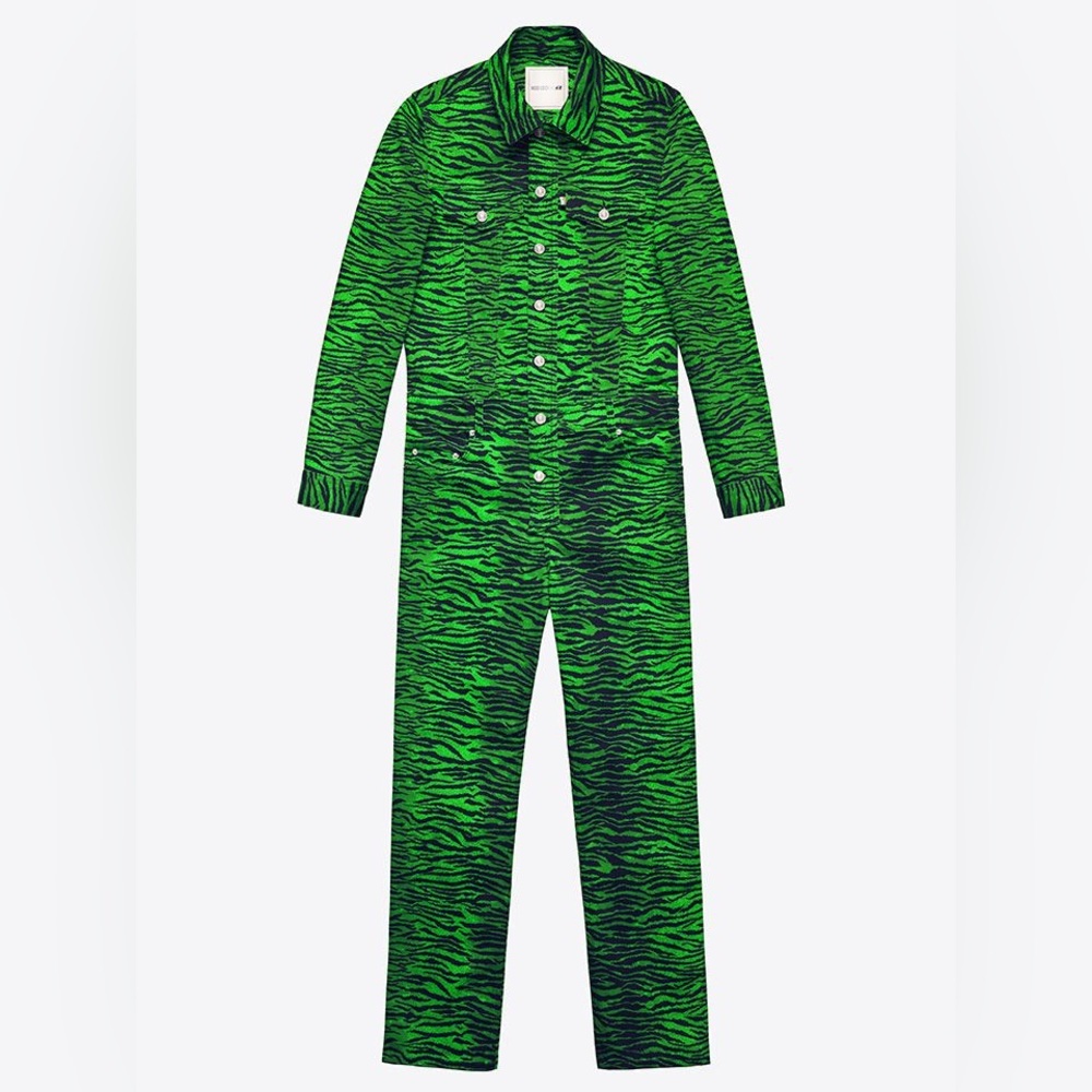 KENZO X H&M Green Zebra Pilot style Embroidered Jumpsuit